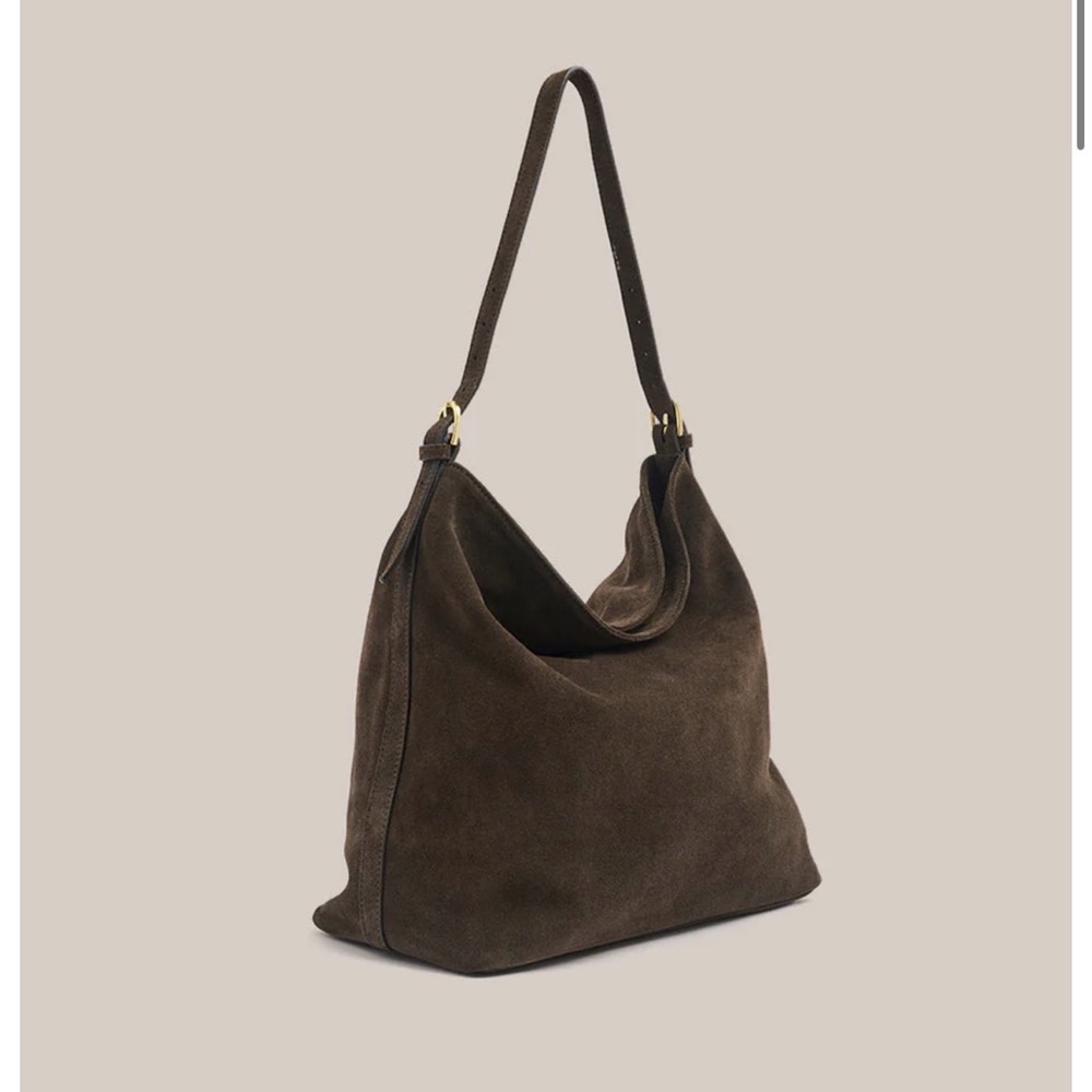 Elegant Brown Suede Shoulder Bag - Picture 9 of 10